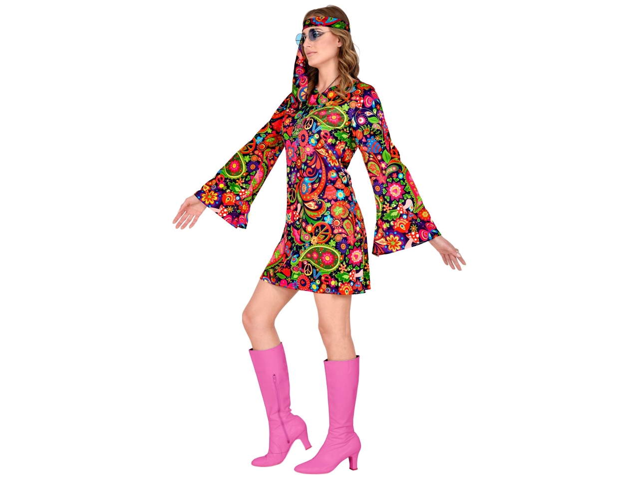 COSTUME ADULTO HIPPIE GIRL TG.S 29301