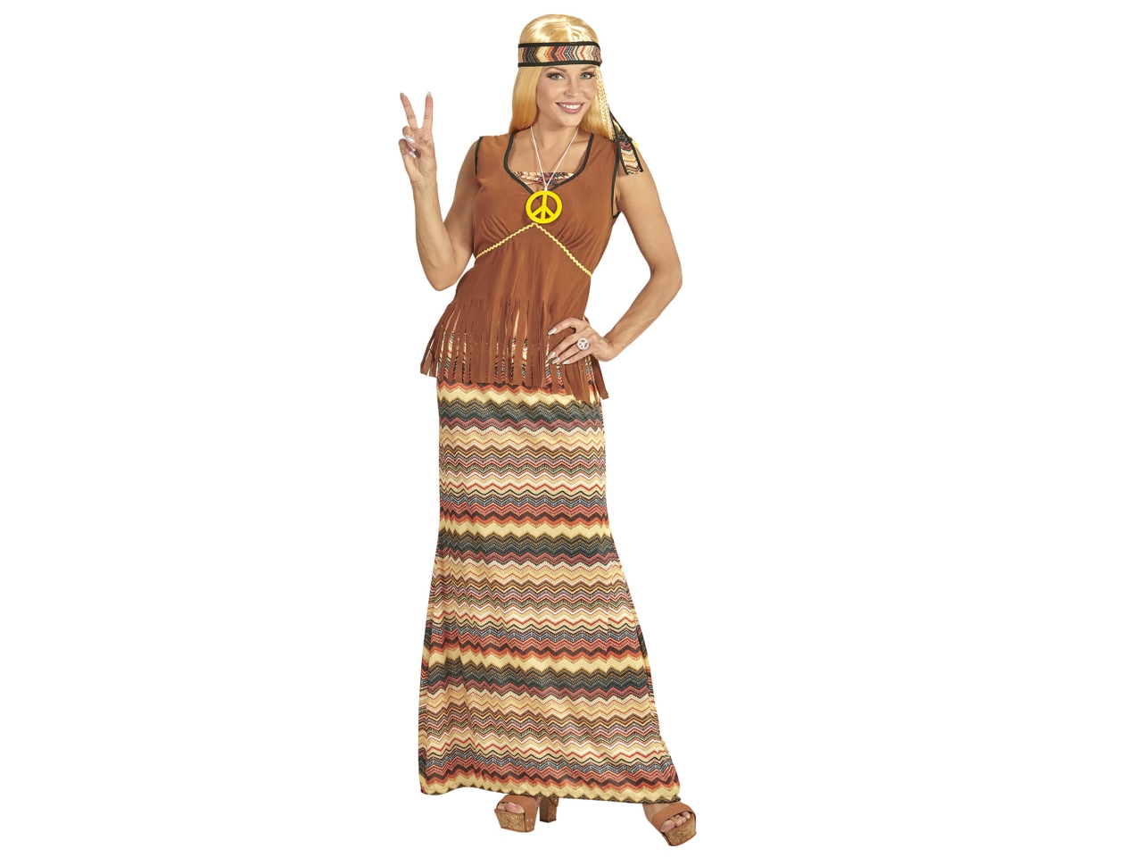 COSTUME ADULTO HIPPIE DONNA TG.S 06531
