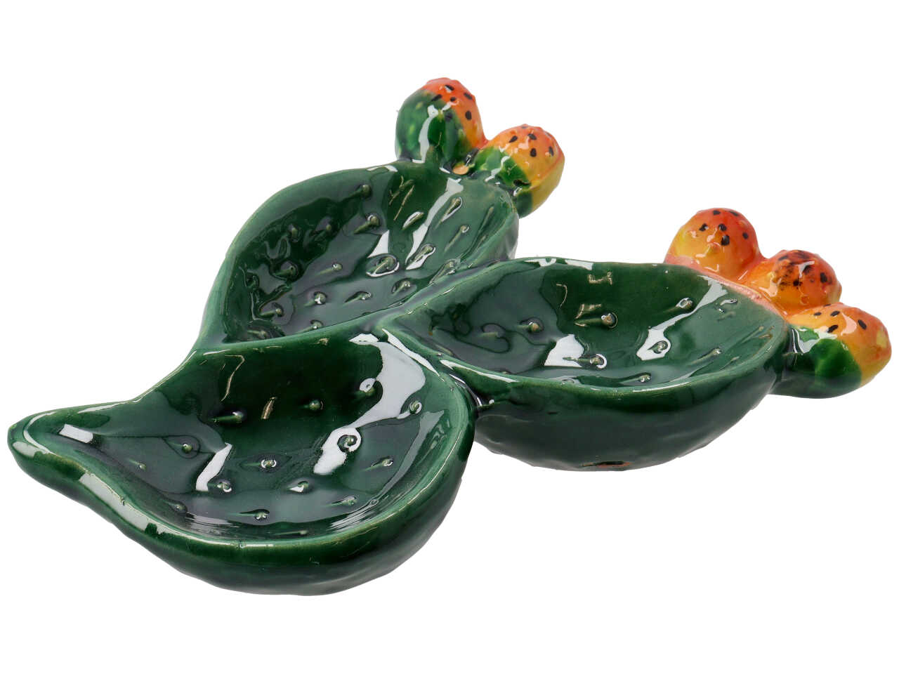 ANTIPASTIERA FICO 3 CIOTOLINE VERDE ARTIGIANALE ANTIPASTIERA FICO 3 CIOTOLINE VERDE ARTIGIANALE