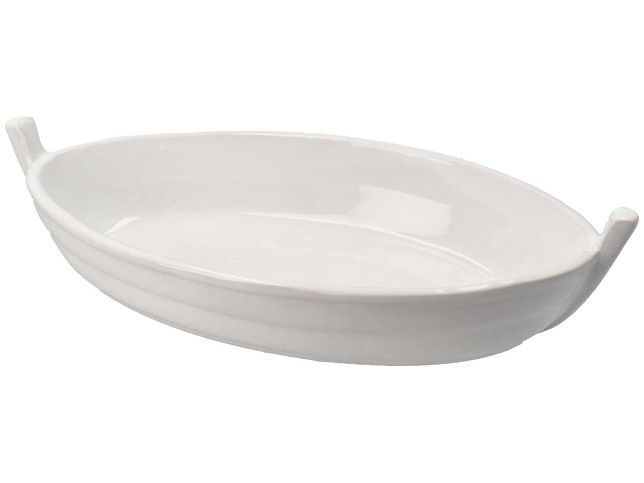 VASSOIO BARCA MEDIA BIANCA 35CM ARTIGIANALE