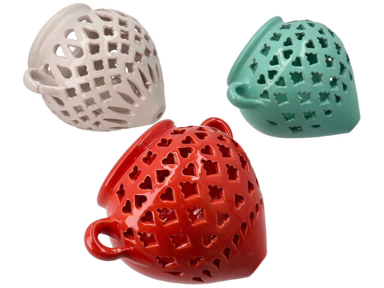 FIORIERA BOMBATA TRAFORATA 17CM ARTIGIAN. COL. ASS