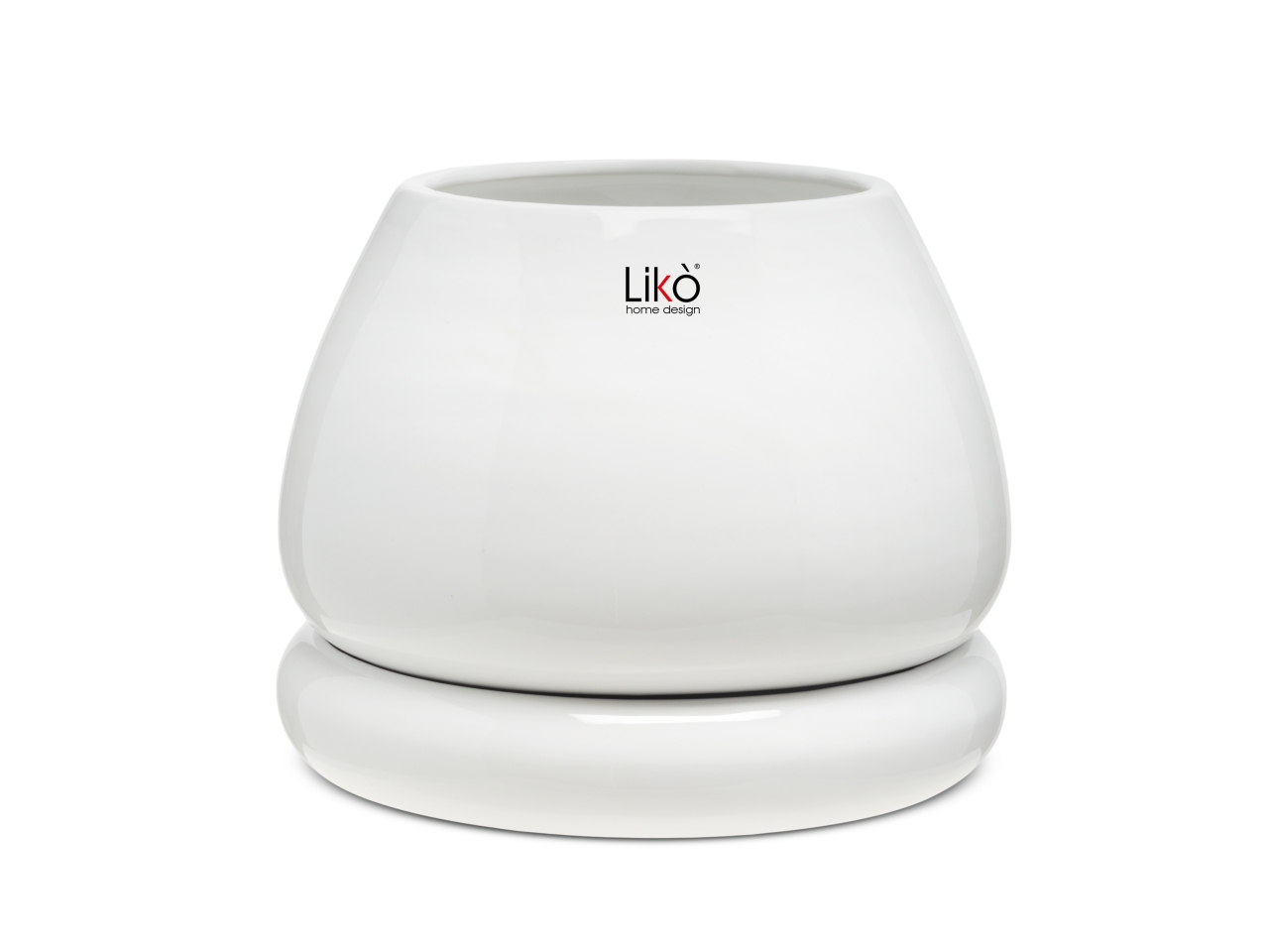NIKO VASO D.15XH.16CM CON PLATE BIANCO CR306/15W