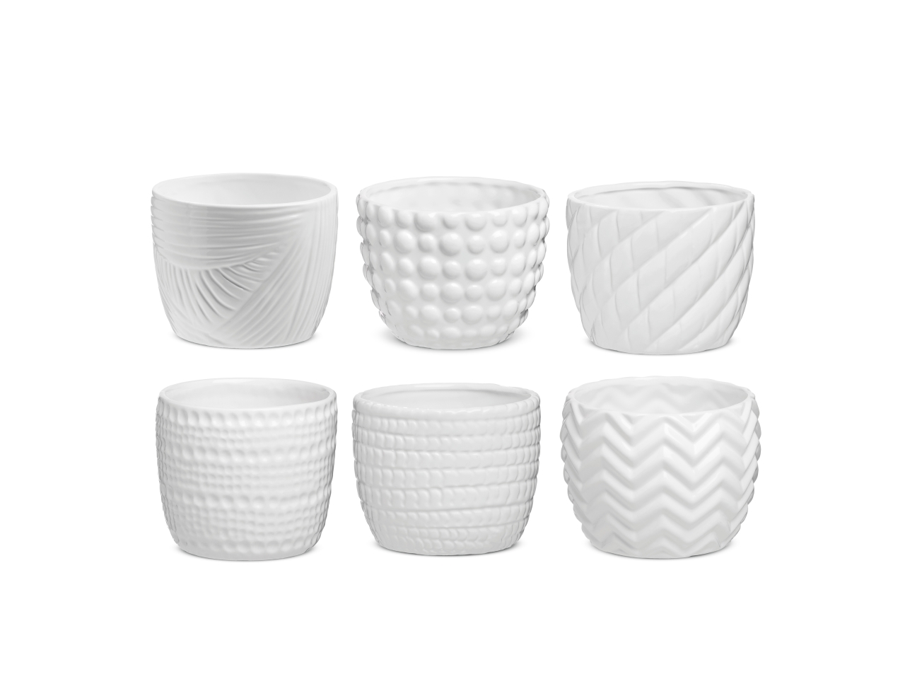 CACHEPOT D.12,2XH.9,8CM BIANCO 6 ASS. CR314/12W CACHEPOT D.12,2XH.9,8CM BIANCO 6 ASS. CR314/12W