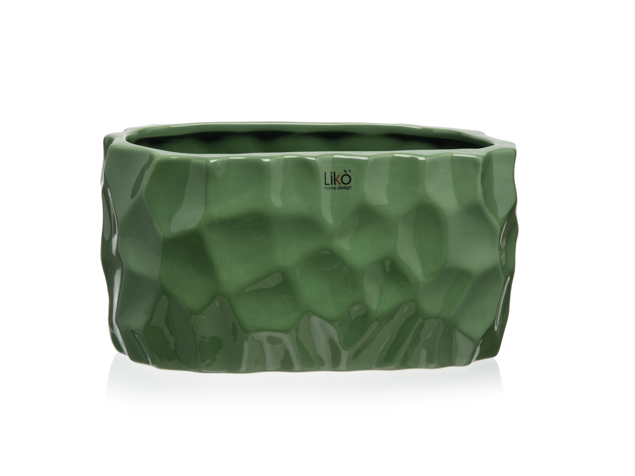 ITACA VASO 28X16,5XH.14,2CM VERDE MELA CR186/28MG