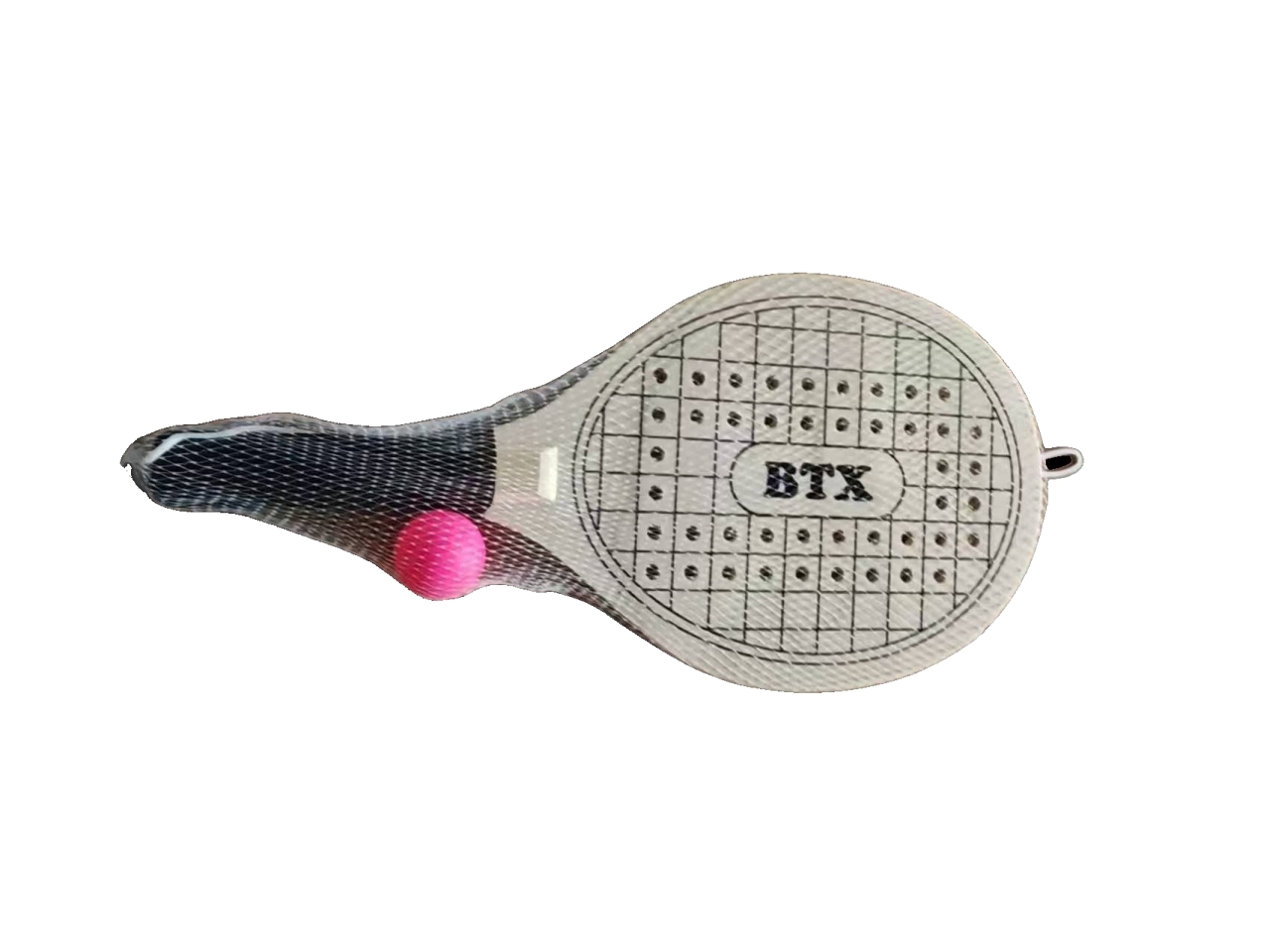 RACCHETTA 44 FORI NATURALE C/PALLINA 42x21CM BP714