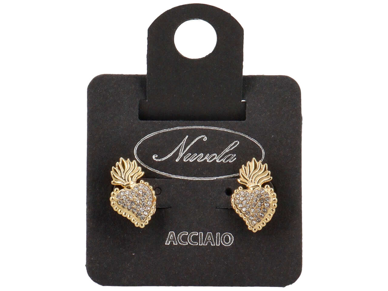 ORECCHINI CUORICINO SACRO A ZIRCONCINI ORO