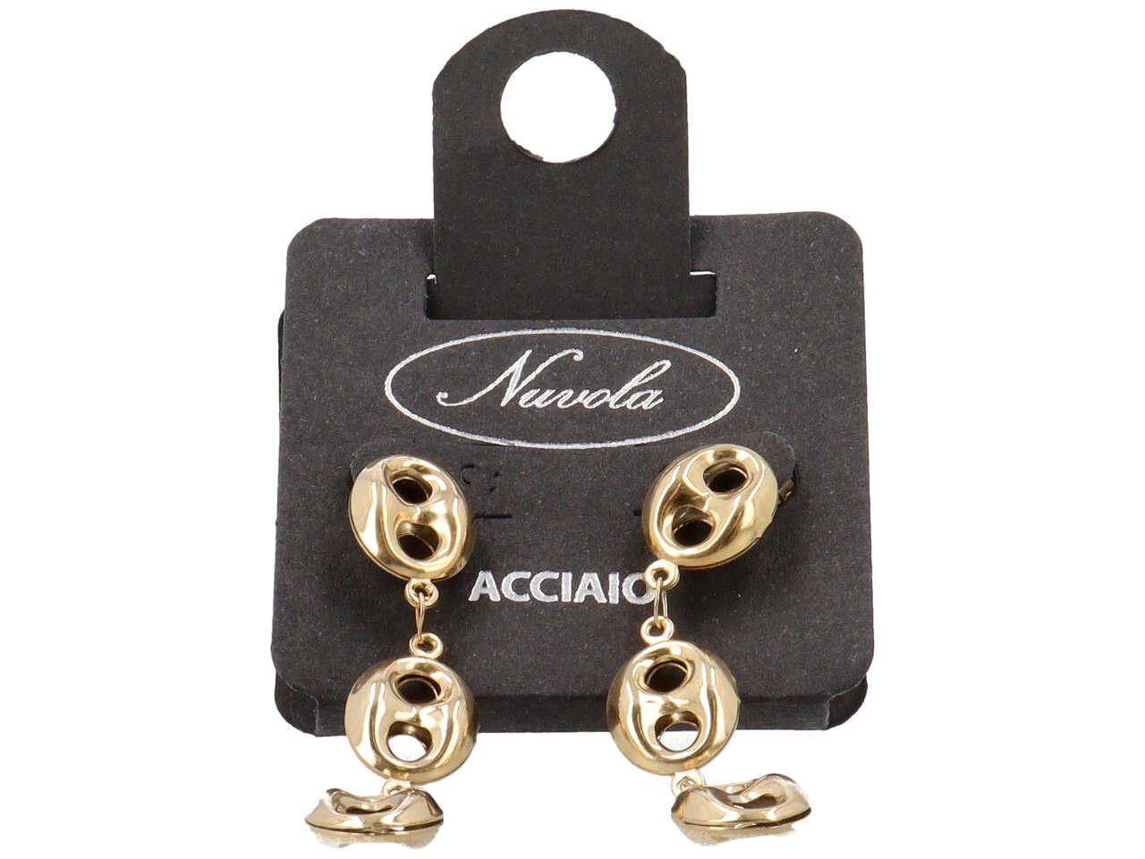 ORECCHINI CATENA MAGLIA MARINARA 3D ORO