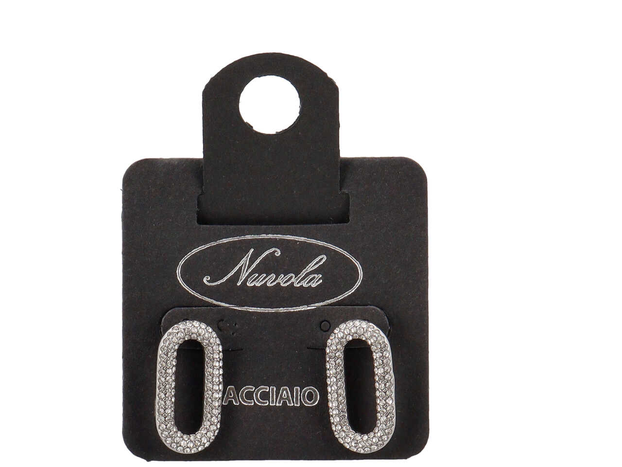 ORECCHINI OVALE FORATO A ZIRCONCINI