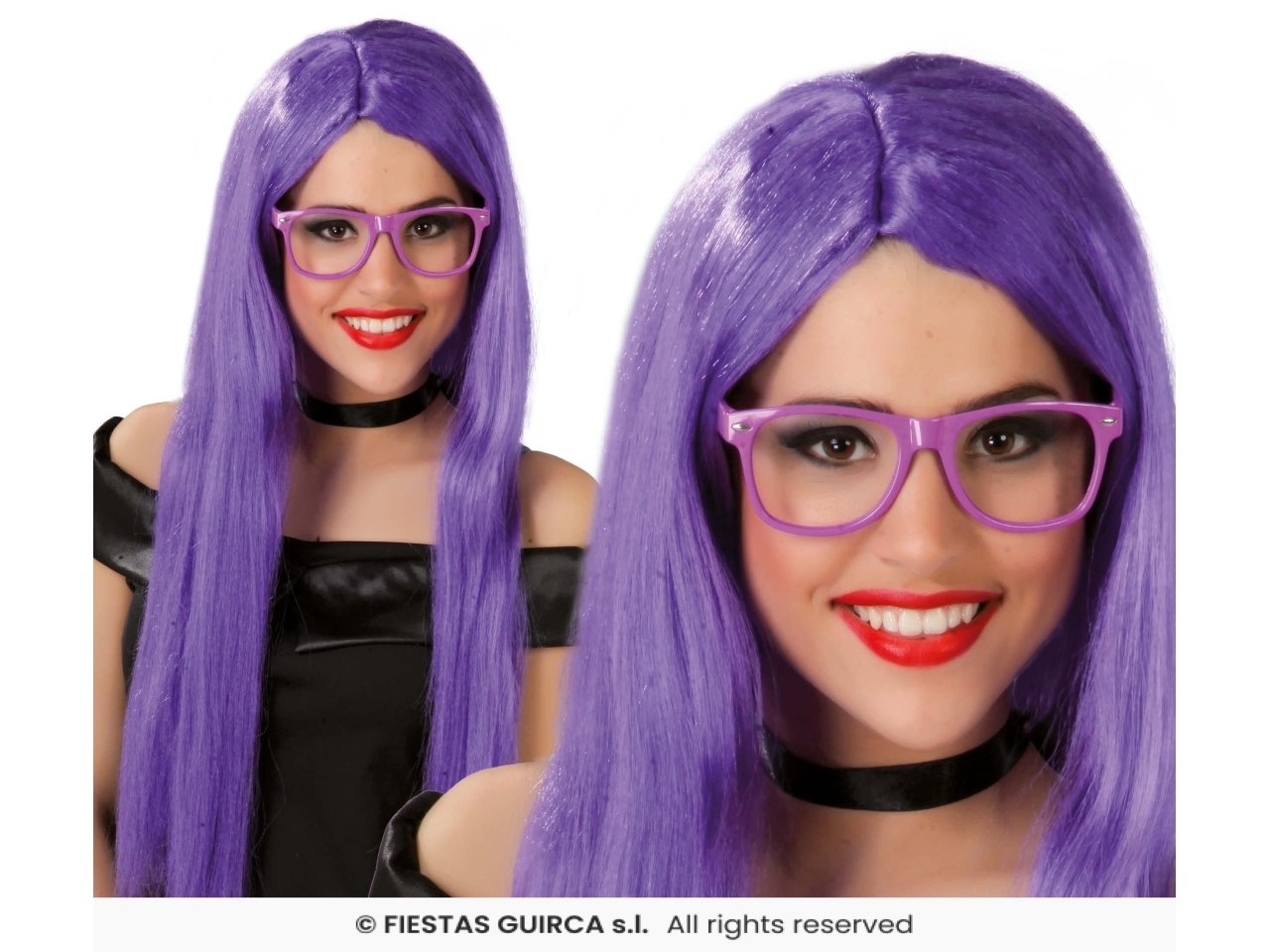 PARRUCCA LUNGA LISCIA VIOLA 4315