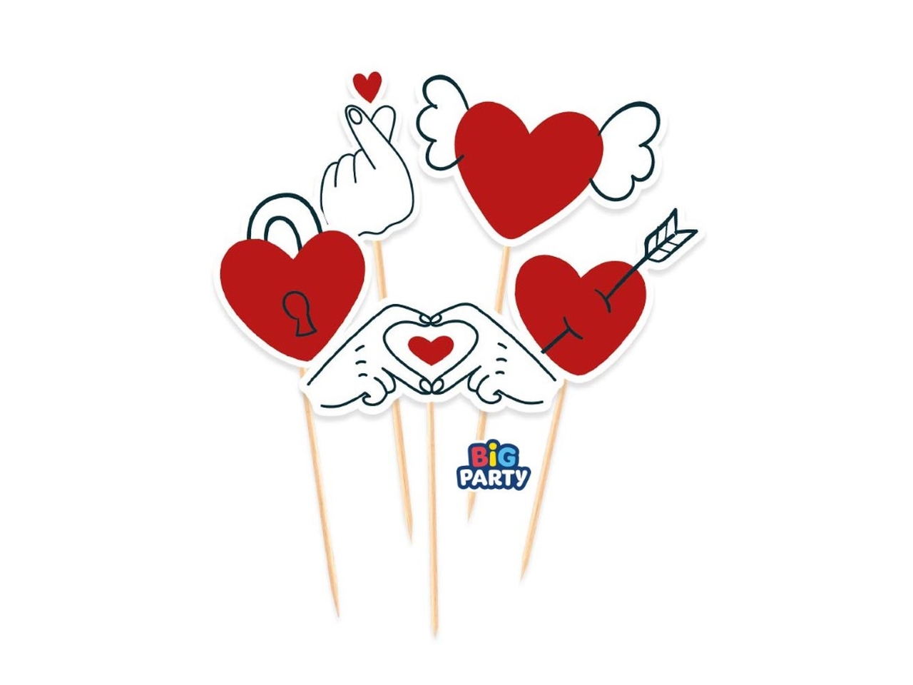 MINI CAKE TOPPER SAGOMATI LOVE SET DA 5PZ 77112