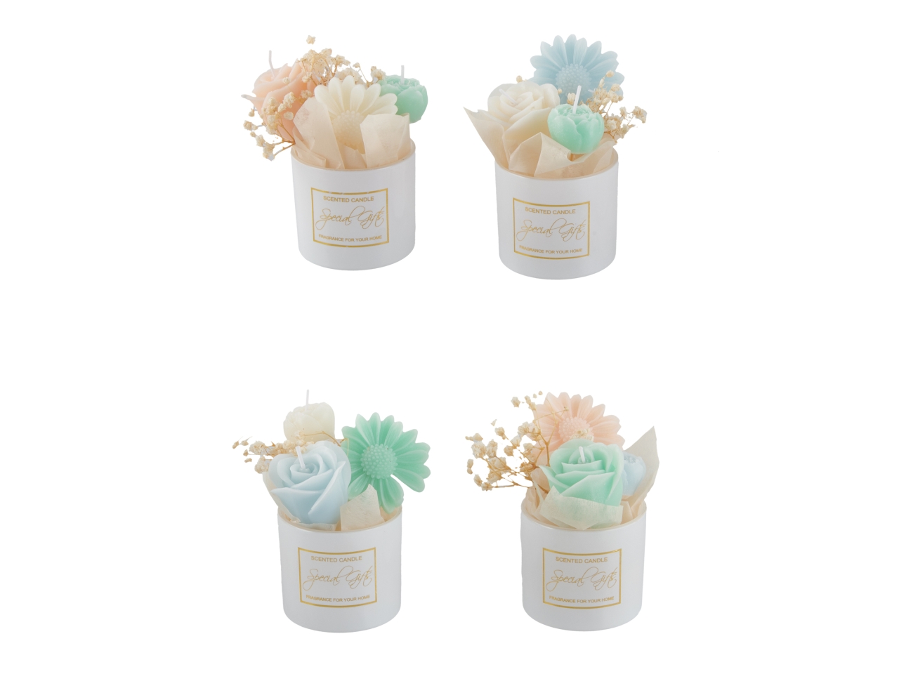 VASETTO C/3CANDELINE FIORE 10CM 4ASS. FS12/S VASETTO C/3CANDELINE FIORE 10CM 4ASS. FS12/S