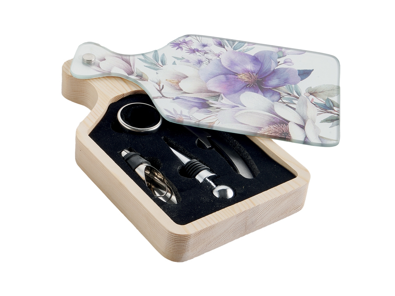 SET VINO 20X14X3CM FIORATO VIOLETTO BK15/S SET VINO 20X14X3CM FIORATO VIOLETTO BK15/S