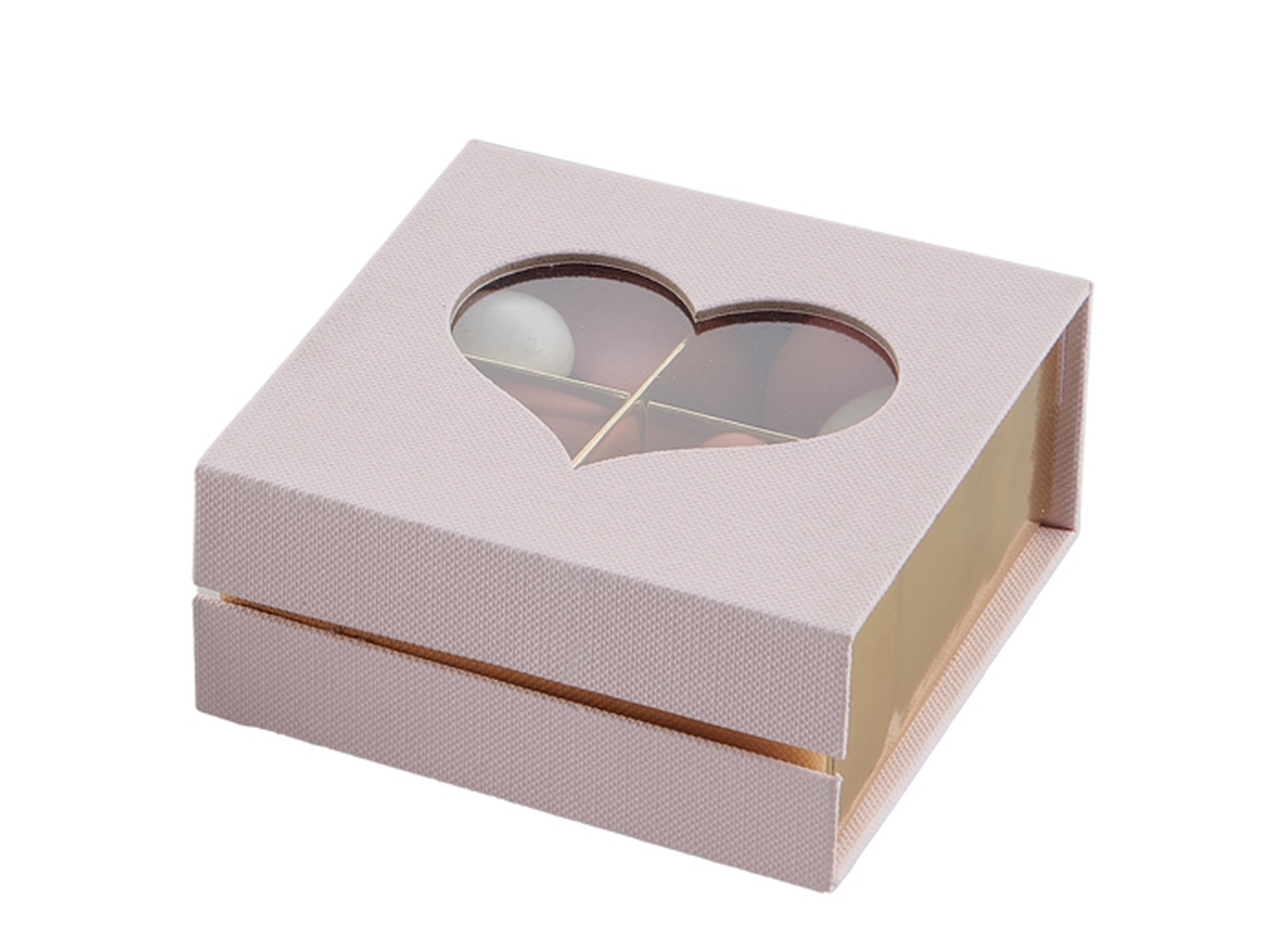 SCATOLA C/CUORE TRASP.+DIVIS. 9X9X4CM ROSA SJ95/P