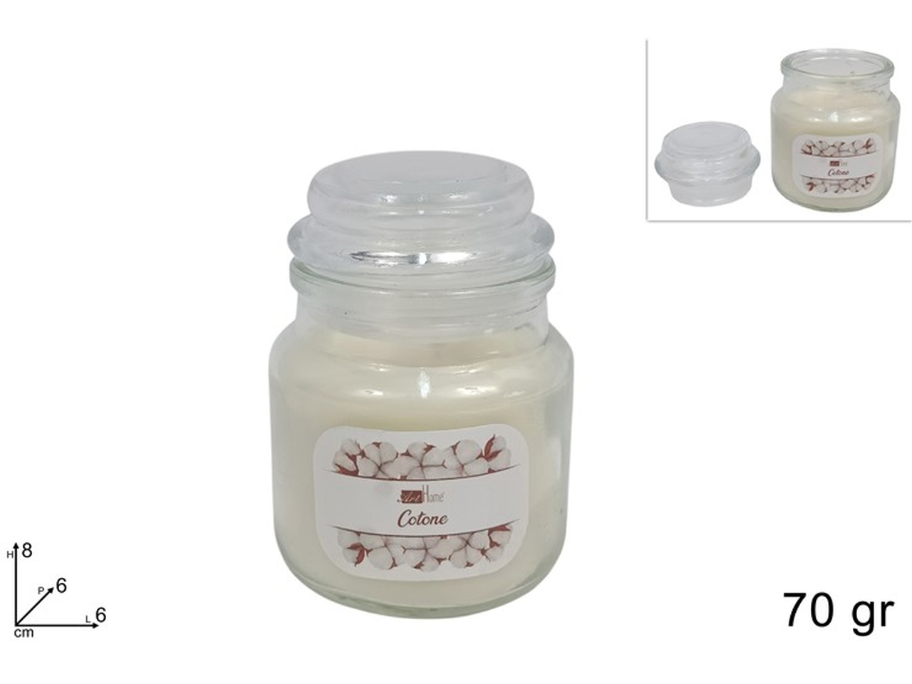 CANDELA PROF. COTONE 70GR VETRO DEV24001081