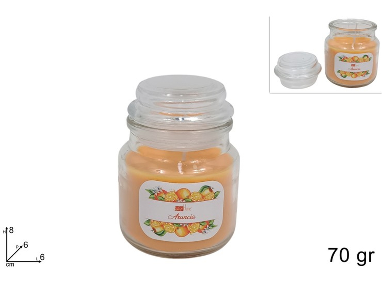 CANDELA PROF. ARANCIA 70GR VETRO DEV24001041