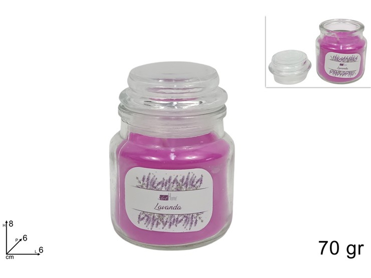 CANDELA PROF. LAVANDA 70GR VETRO DEV24001071
