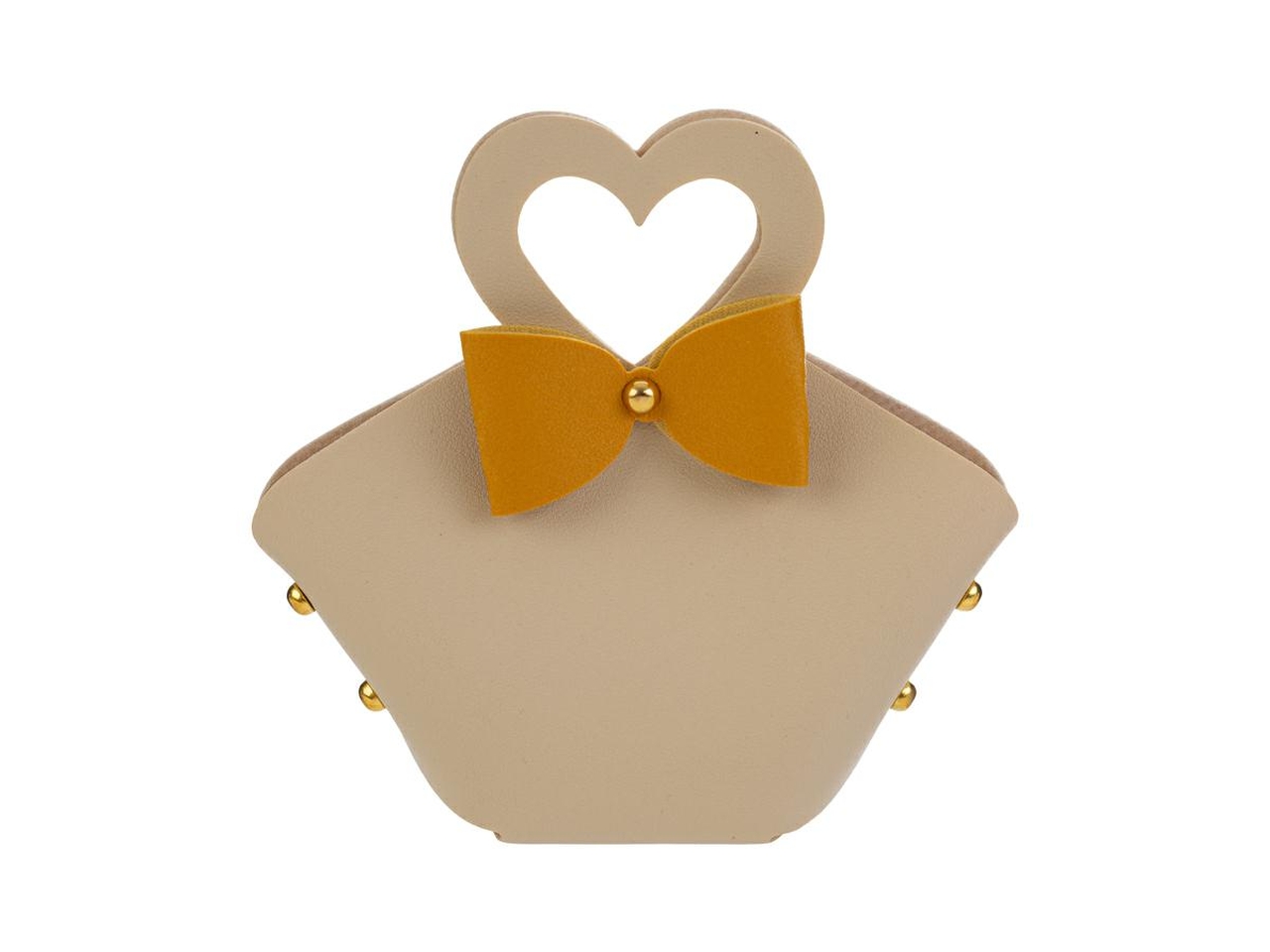 BORSETTA IN PELLE BEIGE 17X6X16CM 58217