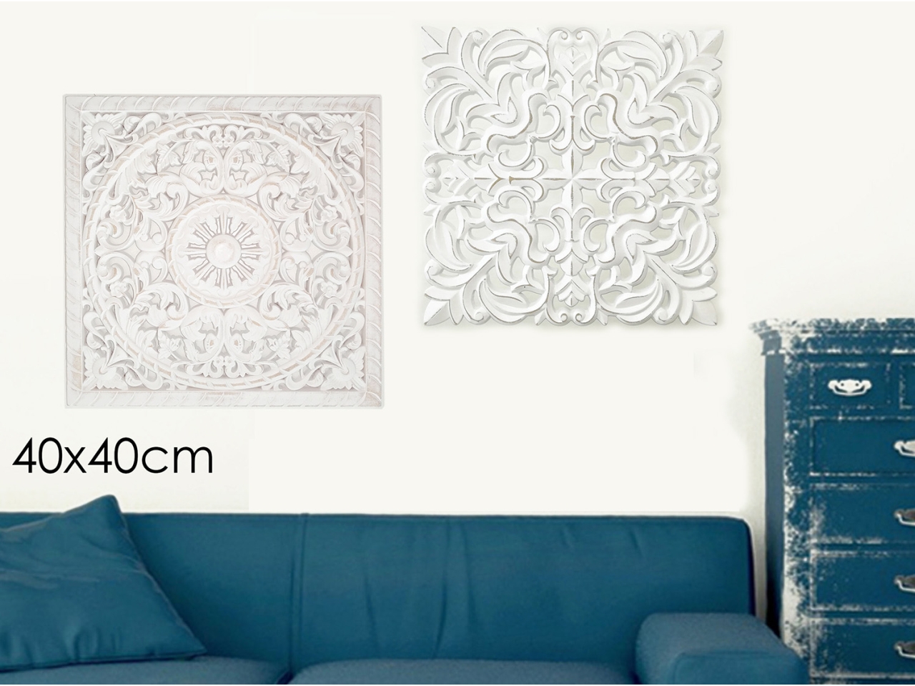 QUADRO GRECA INTAGLIATO 40X40CM 2ASS. BIANCO410814 QUADRO GRECA INTAGLIATO 40X40CM 2ASS. BIANCO410814