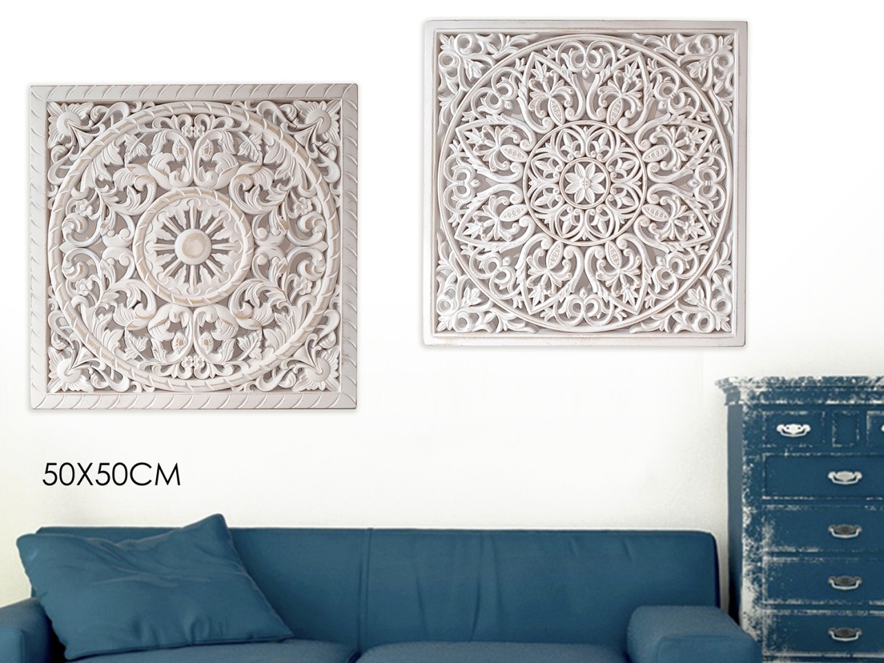 QUADRO ROSONE INTAGLIATO 50X50CM 2ASS.BIANCO410815 QUADRO ROSONE INTAGLIATO 50X50CM 2ASS.BIANCO410815