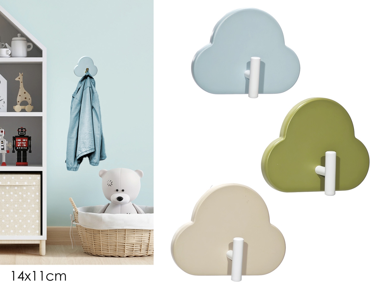 APPENDINO NUVOLA 1POSTO 14X11CM 3COL.ASS. 522145
