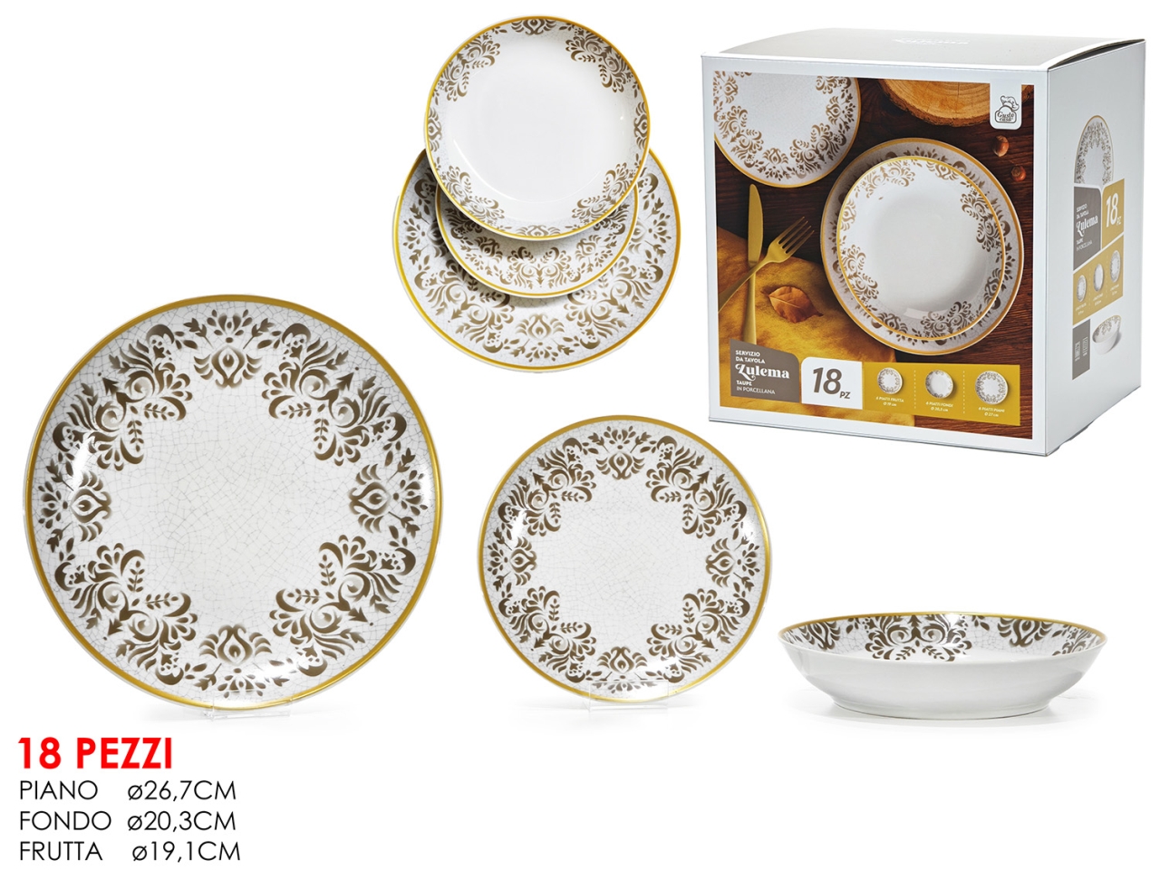 SERVIZIO TAVOLA 18PZ ZULEMA GRIGIO 524331B