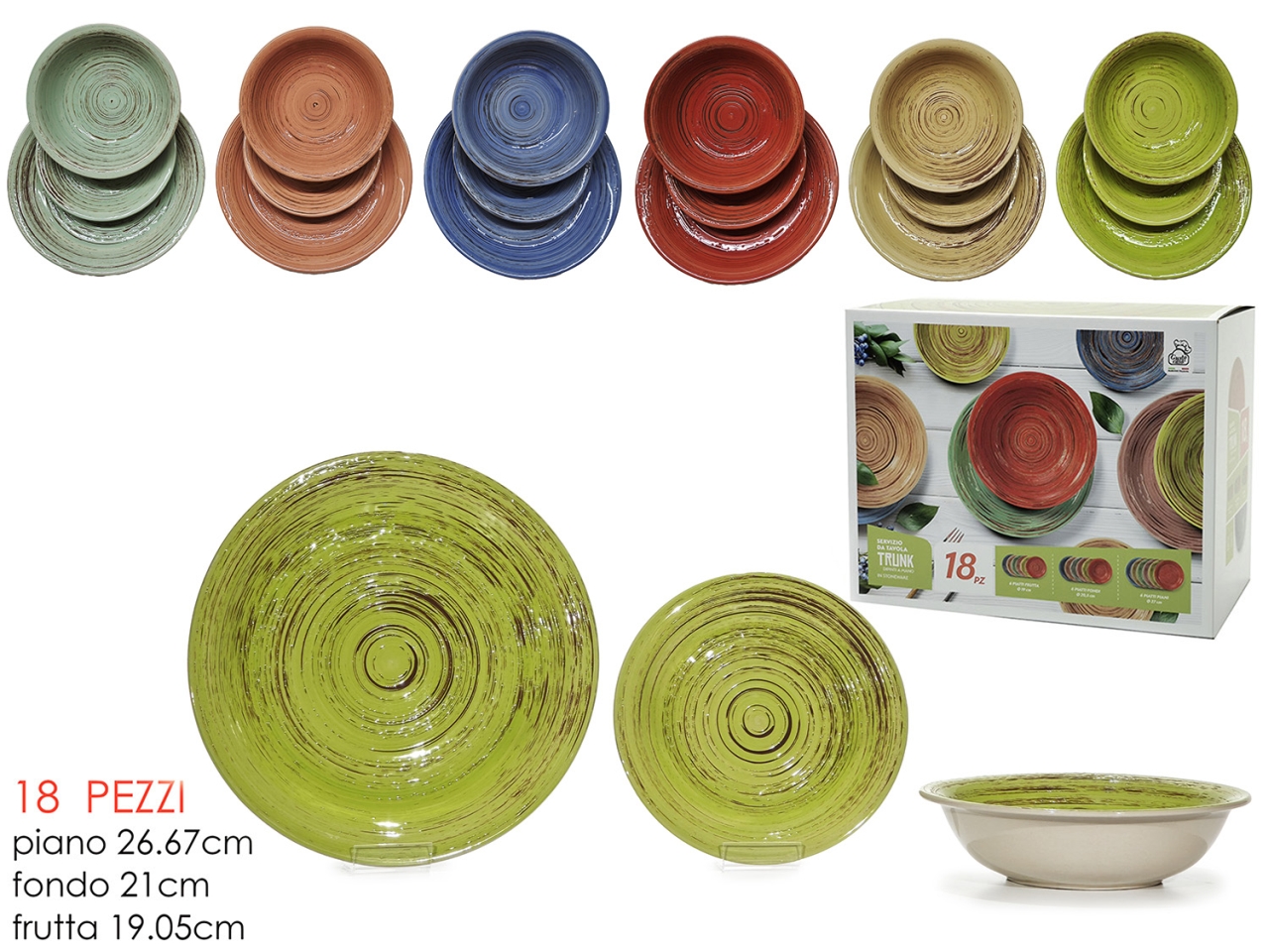 SERVIZIO PIATTI 18PZ TRUNK MIX 527844
