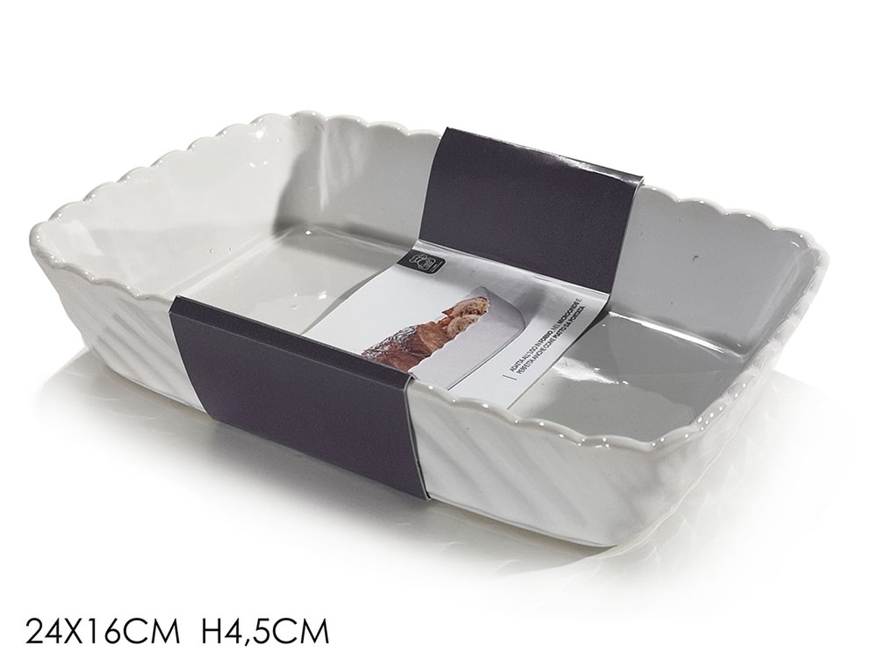 PIROFILA RETT.24X16XH.4,5CM SMERLATA BIANCA 528324 PIROFILA RETT.24X16XH.4,5CM SMERLATA BIANCA 528324