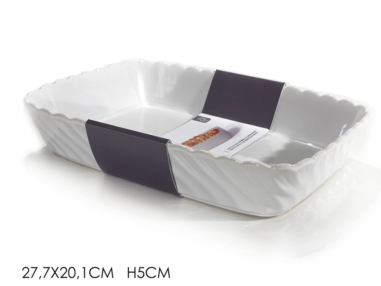 PIROFILA RETT.27,7X20XH.5CM SMERLATA BIANCA 528325 PIROFILA RETT.27,7X20XH.5CM SMERLATA BIANCA 528325