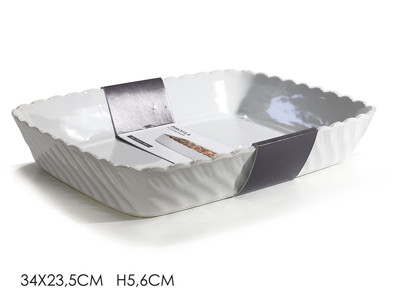 PIROFILA RETT.34X23XH.5,6CM SMERLATA BIANCA 528326 PIROFILA RETT.34X23XH.5,6CM SMERLATA BIANCA 528326