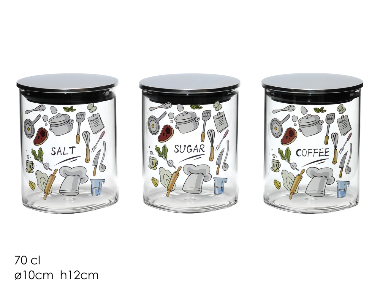 BARATTOLO C/COP. ERMET.70CL 10XH12CM 3ASS. 703409