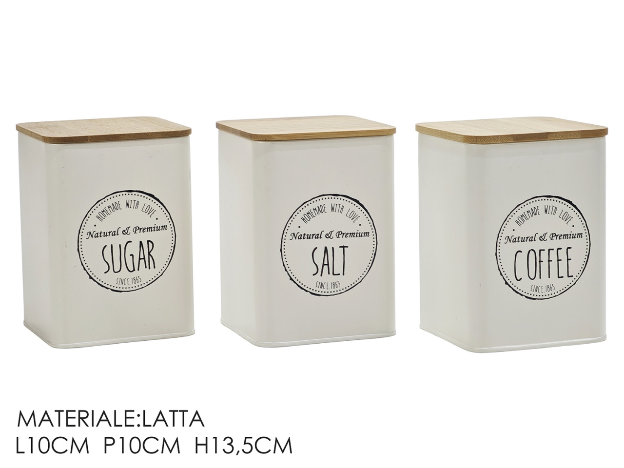BARATTOLO LATTA C/COP.BAMBOO 10X13,5CM CREMA725854