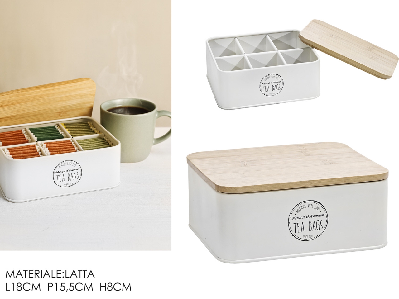 PORTATISANE LATTA 6POSTI18X15,5XH7CM CREMA 725855 PORTATISANE LATTA 6POSTI18X15,5XH7CM CREMA 725855