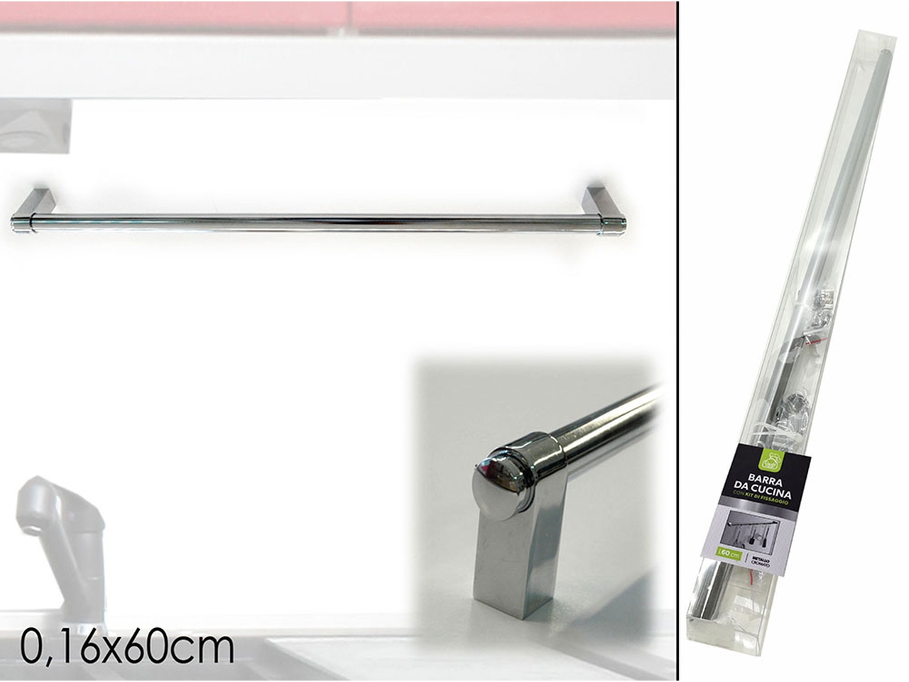 BARRA PORTA UTENSILI DA CUCINA 60CM 726015