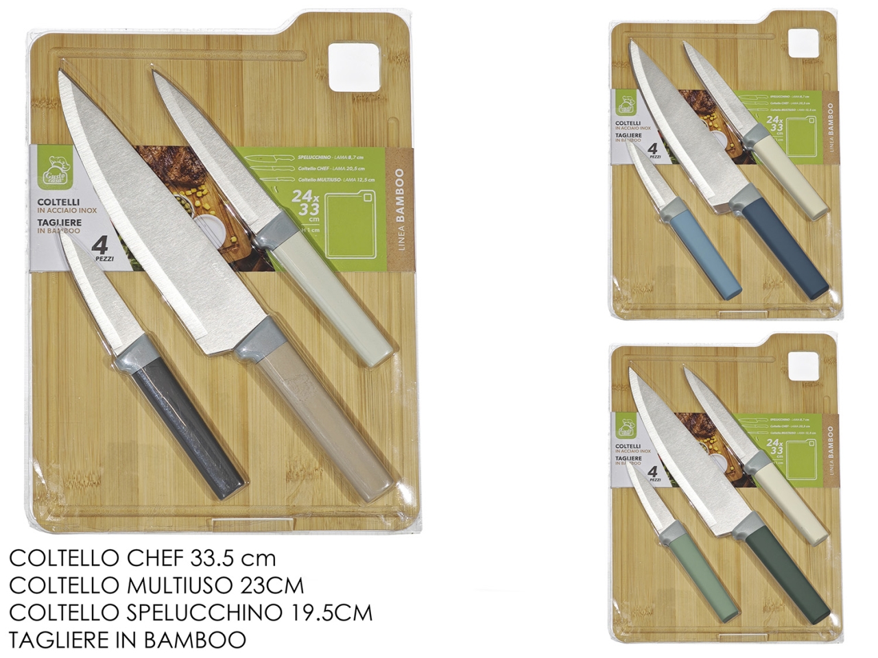 TAGLIERE C/3 COLTELLI 3ASS. 727243