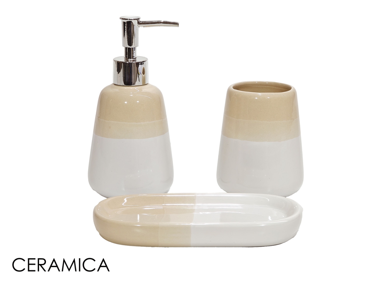 SET BAGNO 3PZ CERAMICA BEIGE 727944 SET BAGNO 3PZ CERAMICA BEIGE 727944