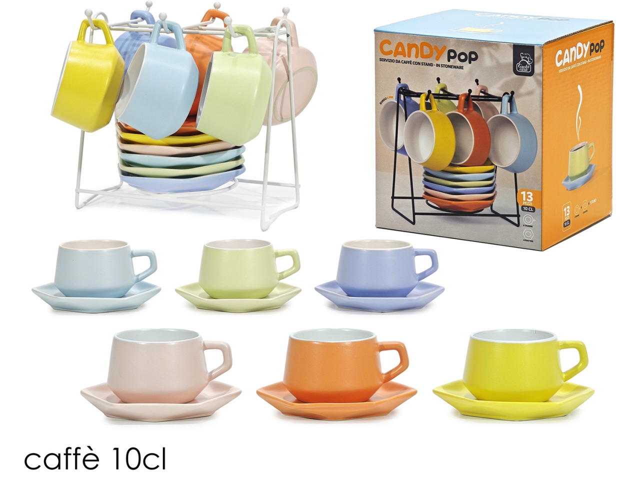 TAZZINA CAFFE C/PIATTINO CANDY POP+EXPO 6PZ 756600