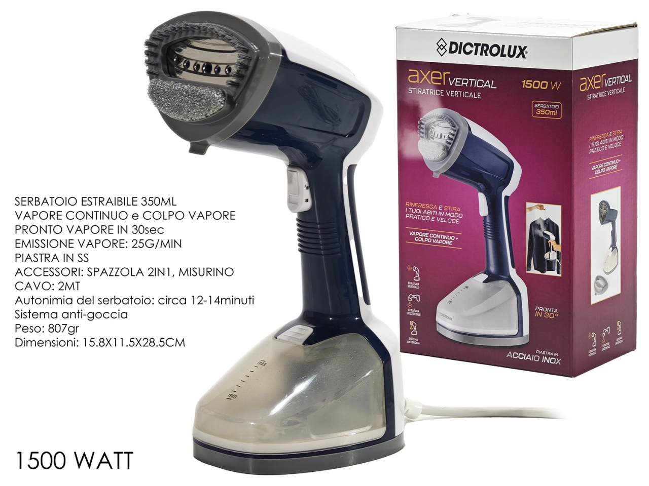 STIRATRICE AXEL VERTICAL 1500W 877600 STIRATRICE AXEL VERTICAL 1500W 877600