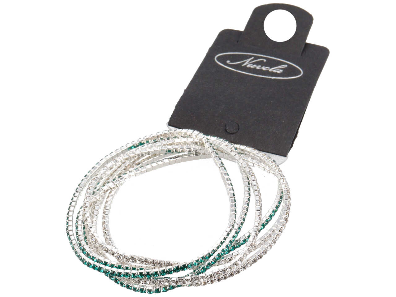 SET BRACCIALI ELASTICI CRYSTAL E VERDE SMERALDO