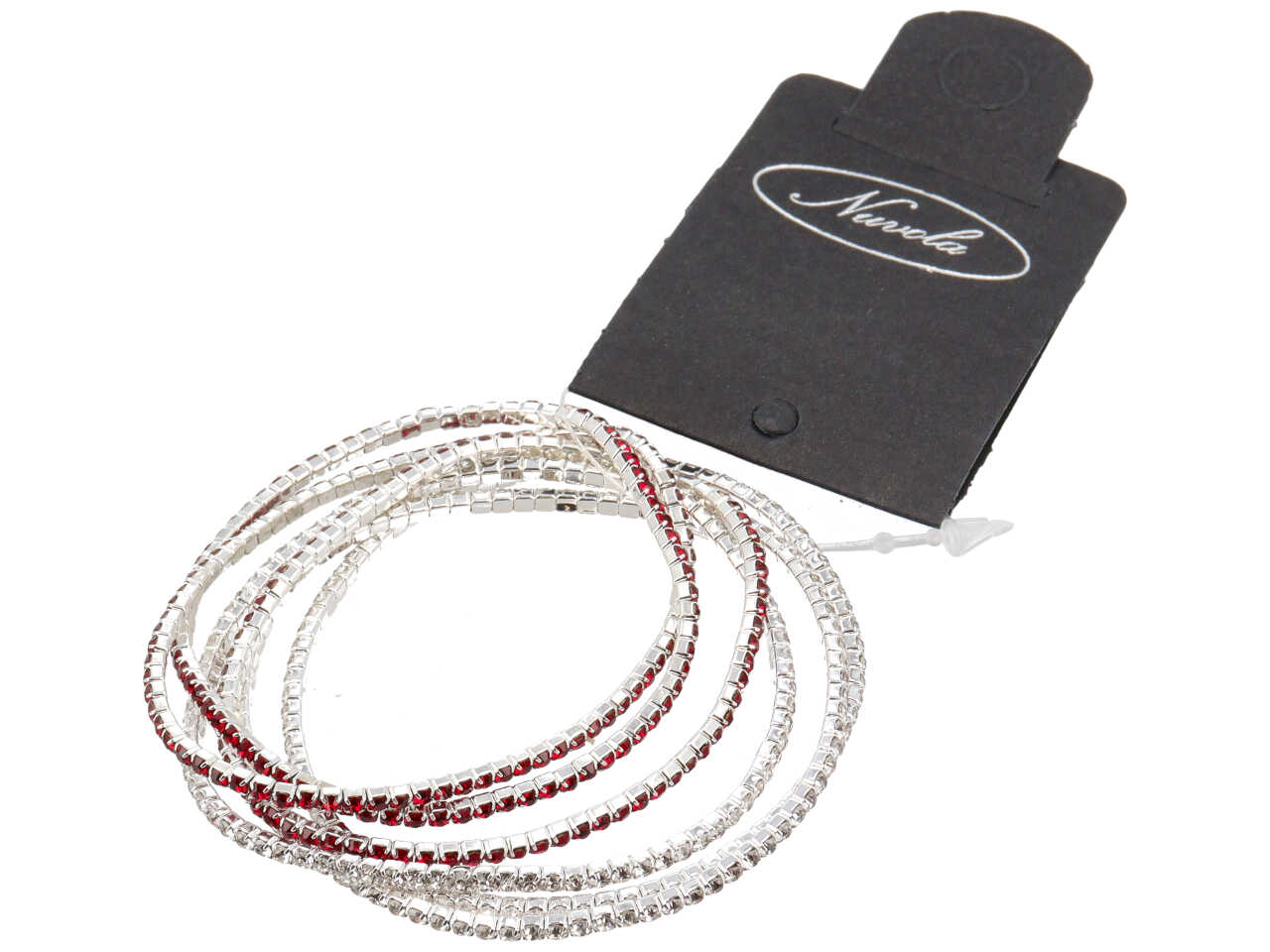 SET BRACCIALI ELASTICI CRYSTAL E RUBINO SET BRACCIALI ELASTICI CRYSTAL E RUBINO