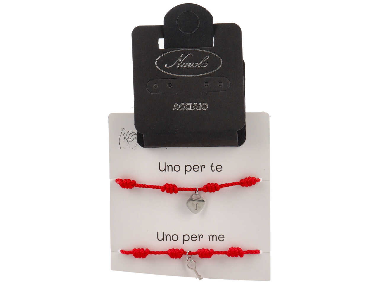 SET 2 BRACCIALI ROSSI CUORE/CHIA.1 PER TE 1 PER ME SET 2 BRACCIALI ROSSI CUORE/CHIA.1 PER TE 1 PER ME