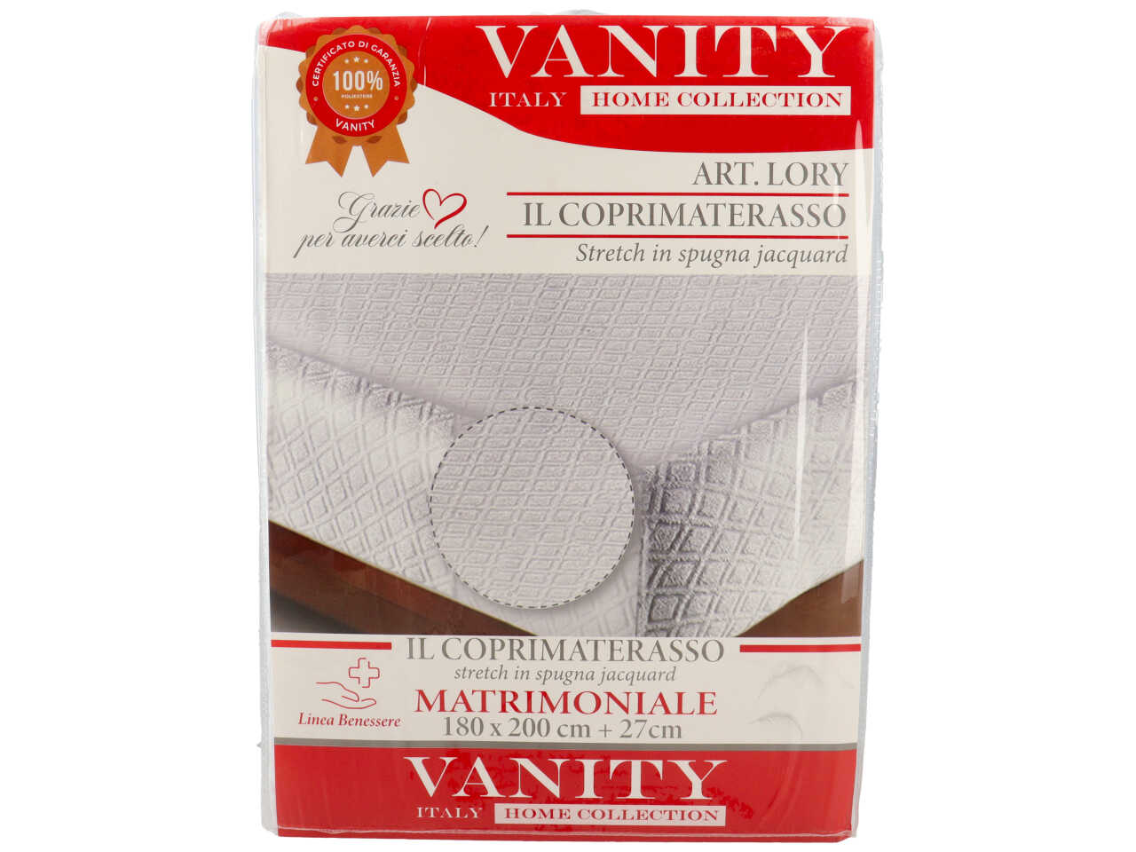 COPRIMATERASSO JACQUARD MATRIMONIALE H.27CM