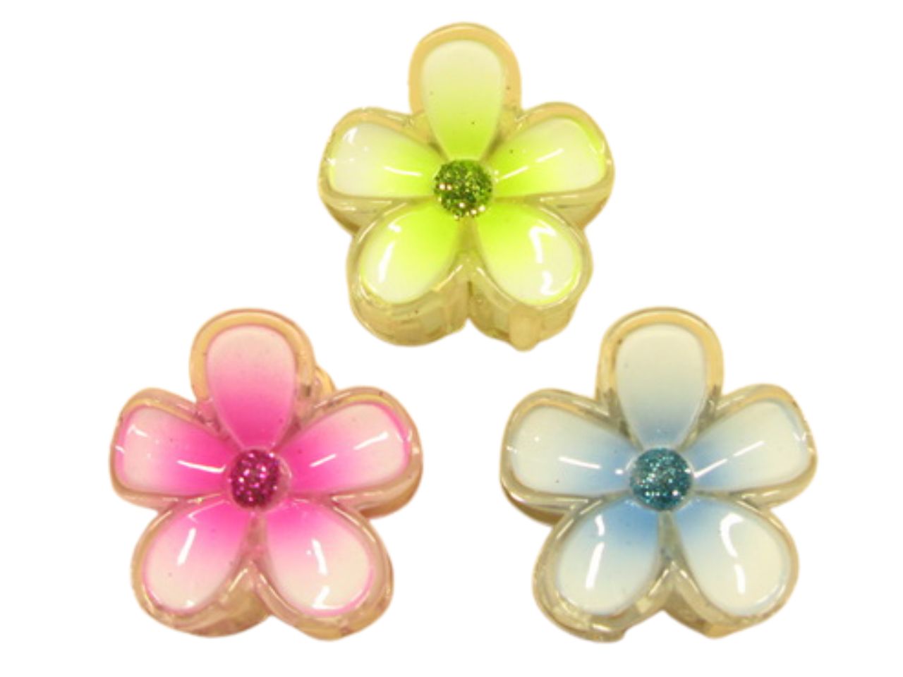 PINZA FIORE 4CM CON GLITTER SET DA 12 PINZE