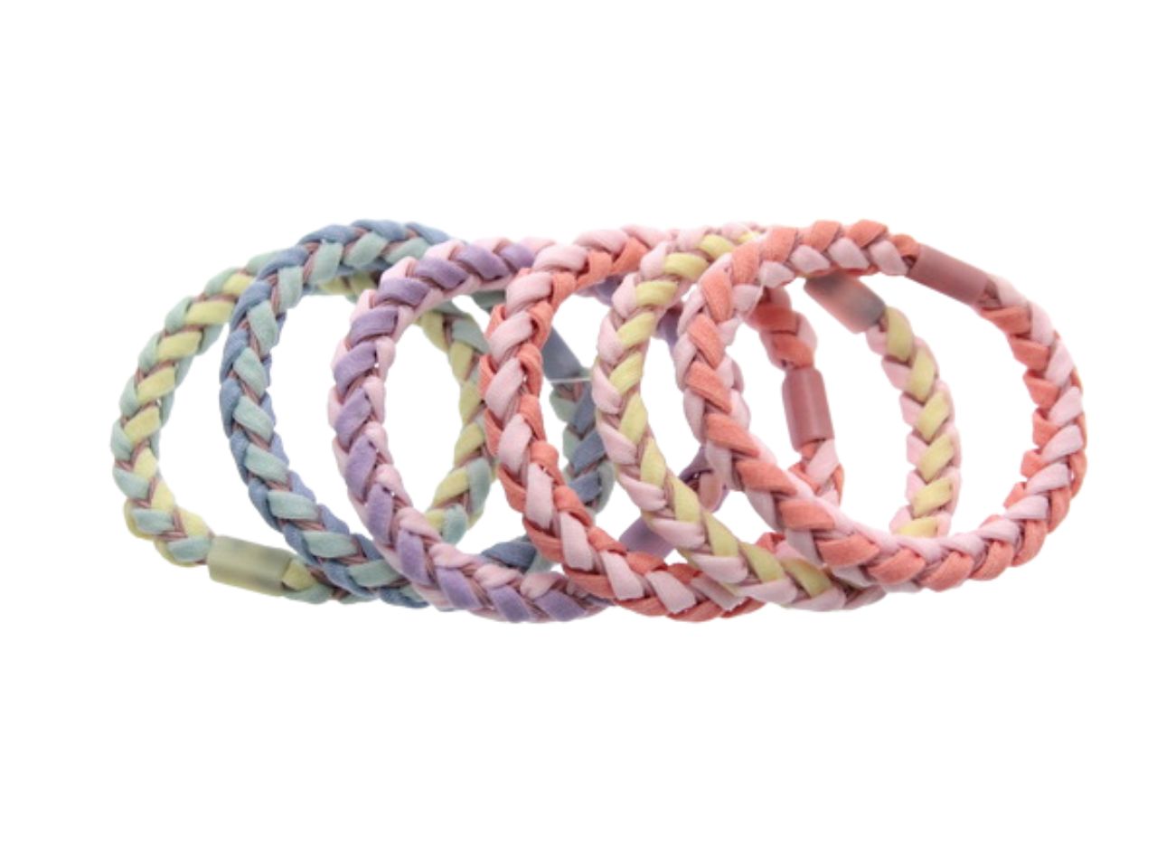 ELASTICI TRECCIA BICOLORE SET DA 6 ELASTICI