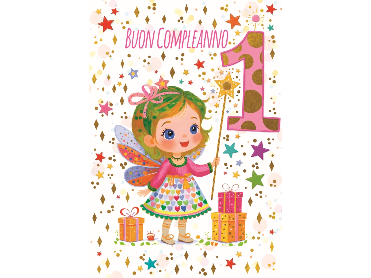 BIGLIETTO COMPLEANNO 1ANNO FATINA FA00237BC/B