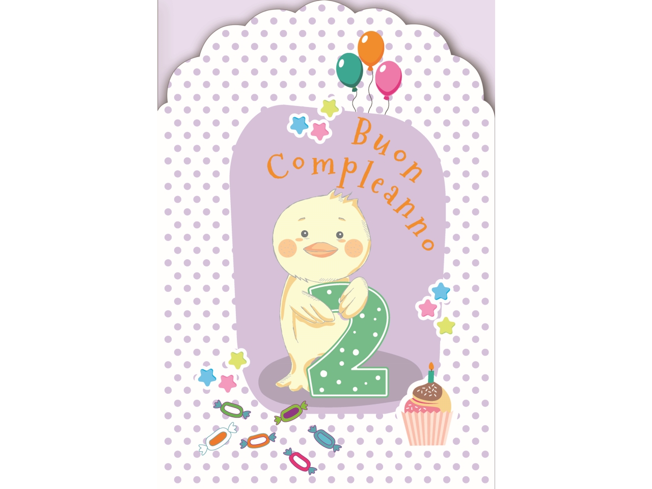 BIGLIETTO COMPLEANNO 2ANNI FA00231BC/D