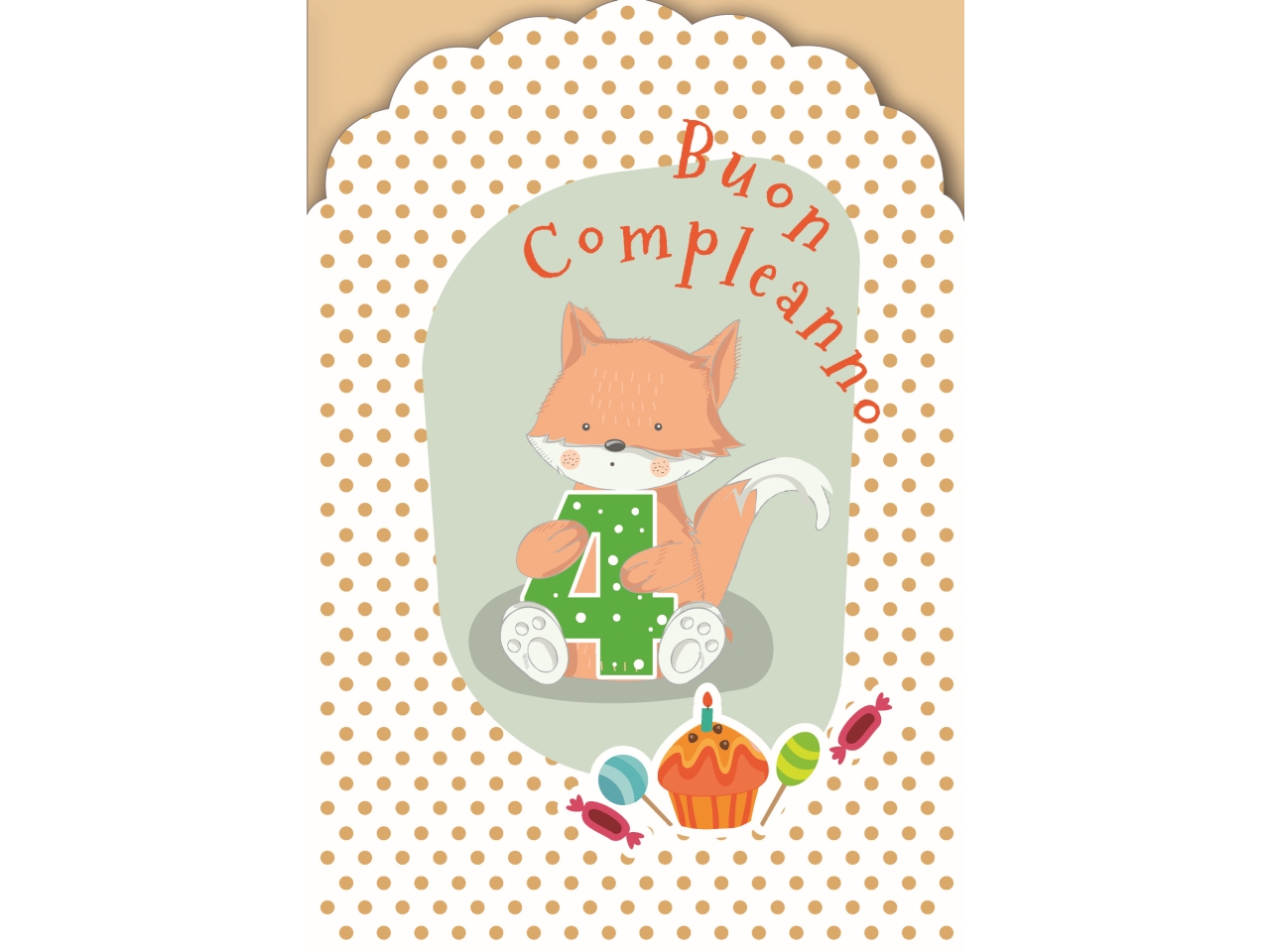 BIGLIETTO COMPLEANNO 4ANNI FA00231BC/F