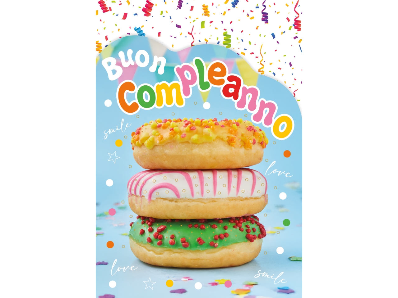 BIGLIETTO COMPLEANNO DONUTS FA00233BC/C