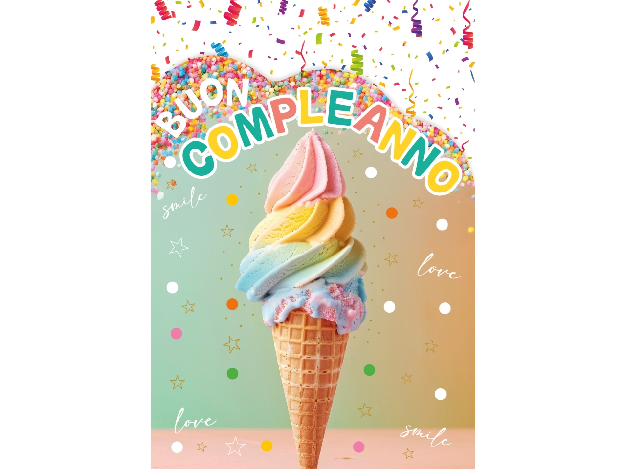 BIGLIETTO COMPLEANNO ICE CREAM FA00233BC/D BIGLIETTO COMPLEANNO ICE CREAM FA00233BC/D
