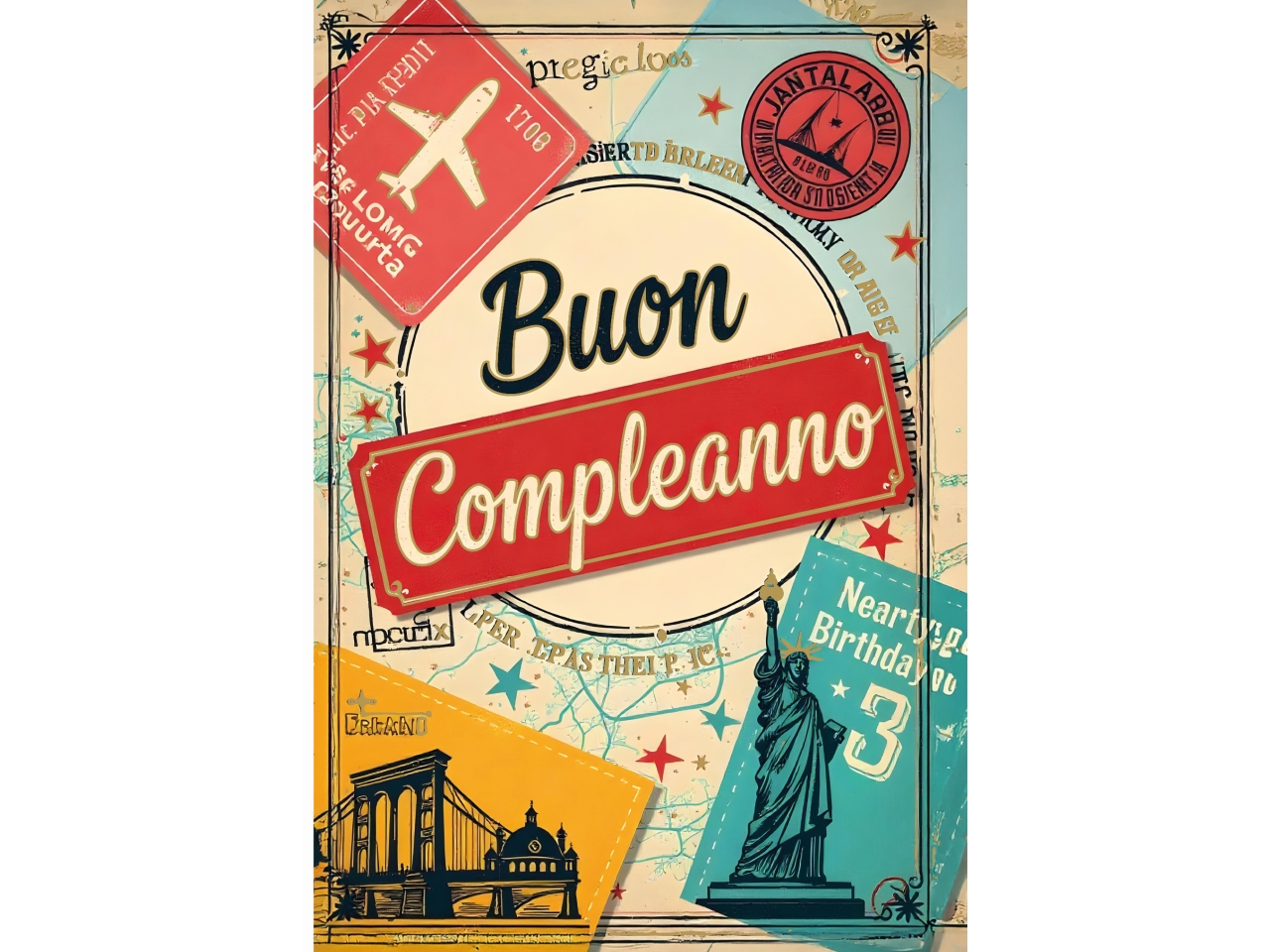 BIGLIETTO COMPLEANNO VIAGGI VINTAGE FA00238BC/A BIGLIETTO COMPLEANNO VIAGGI VINTAGE FA00238BC/A