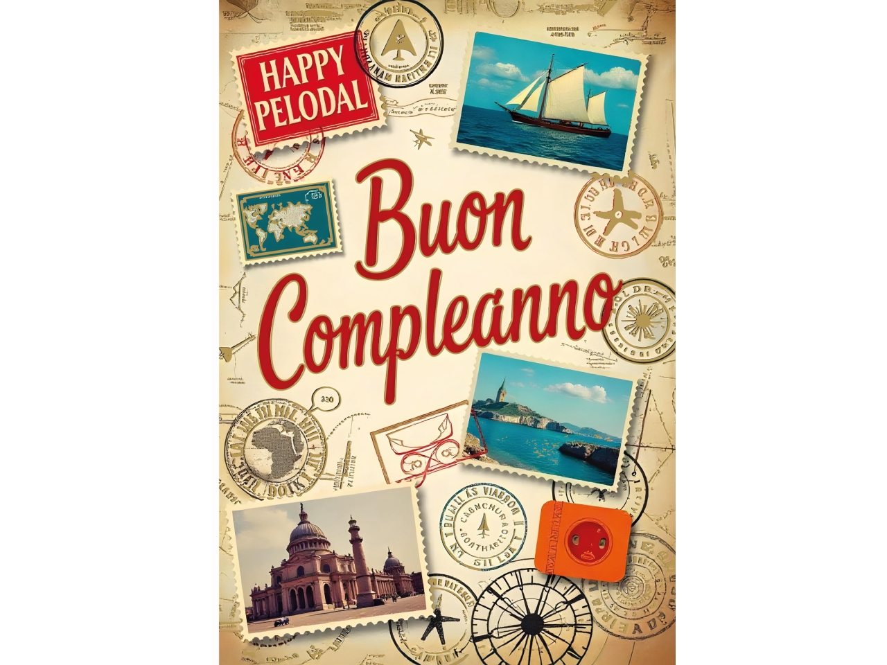 BIGLIETTO COMPLEANNO VIAGGI VINTAGE FA00238BC/B BIGLIETTO COMPLEANNO VIAGGI VINTAGE FA00238BC/B